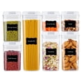 thumbnail image 4 of Contenedores para almacenar alimento,7 plástico sin bpa para almacenamiento de cereales, recipientes apilables para almacenamiento de alimentos secos para la organización de la despensa de la cocina, 4 of 5