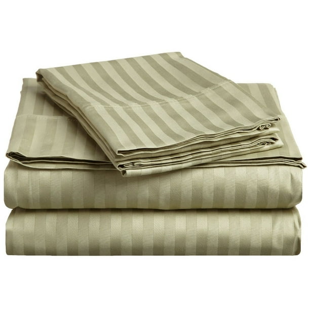 300Thread Count 100 Egyptian Cotton Deep Pocket Bedding Sheets & Pillowcases, 4Piece Sheet