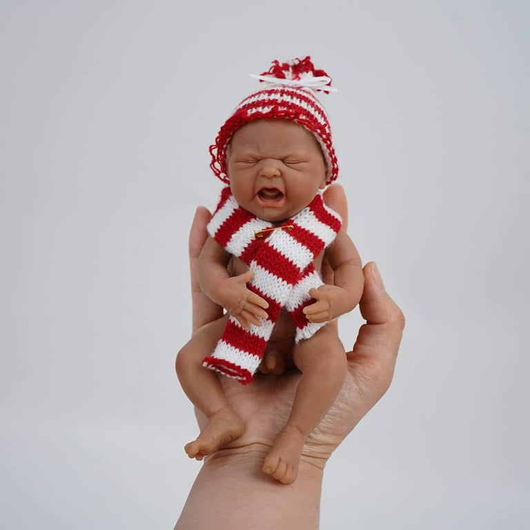 Miaio 7 Micro Preemie Full Body Silicone Black Baby Doll Boy Lifelike Mini  Reborn Doll Surprise Kids Anti-Stress 