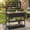 Black (W/ SINK), variant on 62.3" Outdoor Grill Cart with Stainless Steel Top – Solid Wood Patio Kitchen Cart, Raised Shelf, Drawers, BBQ Prep Table for Backyard, Brown