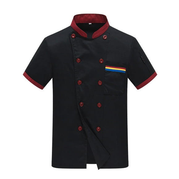 Uniforme de chef de manga corta de verano para hombre, camisa básica de chef para catering, panadería, hotel y restaurante, talla 2XL