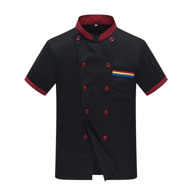 Uniforme de chef de manga corta de verano para hombre, camisa básica de chef para catering, panadería, hotel y restaurante, talla 2XL