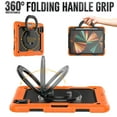 thumbnail image 2 of for iPad Pro 11 2024 Kids Case Heavy Duty Rugged Shockproof Silicone Hybrid Protective Case Cover Rotating Ring Stand Hand Grip+Pencil Holder+Screen Protector for iPad Pro 11 2024 - Orange+Black, 2 of 8