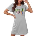 thumbnail image 4 of DeHolifer Nightgowns for Women Short Sleeve Sleepshirt Crewneck Casual Printed Sleepwear Soft Nightshirt Pajama Dress Gray XL, 4 of 7