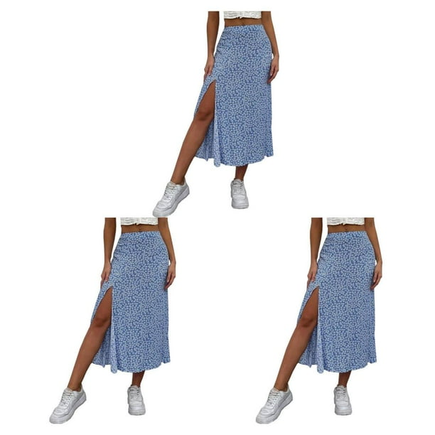 Sonducket larga con abertura para mujer, cintura alta, vacaciones en la playa, viajes, moda para adolescentes, ropa de verano, accesorios para Type3 NO3