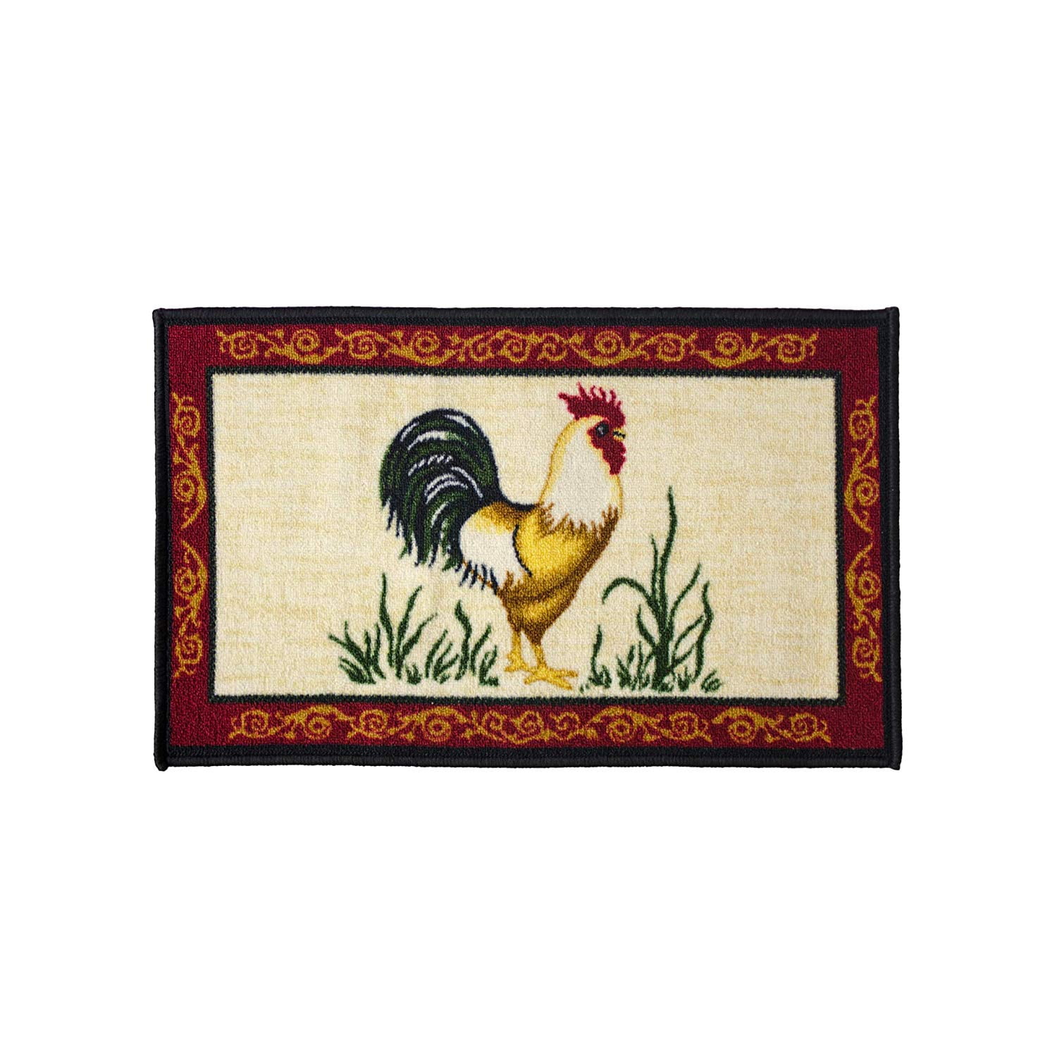 39 x 20 Non-Slip Comfort Office Standing Cushioned Rug Home Decor Indoor Outdoor Boho Rooster Colorful Feather Kitchen Floor Mat 