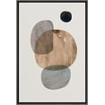 thumbnail image 4 of PixonSign Framed Canvas Print Wall Art Brown, Gray, Black Watercolor Squares Abstract Shapes Illustrations Minimalism Chic Relax/Calm Multicolor Warm for Living Room, Bedroom, Office - 16"x24" Black, 4 of 5