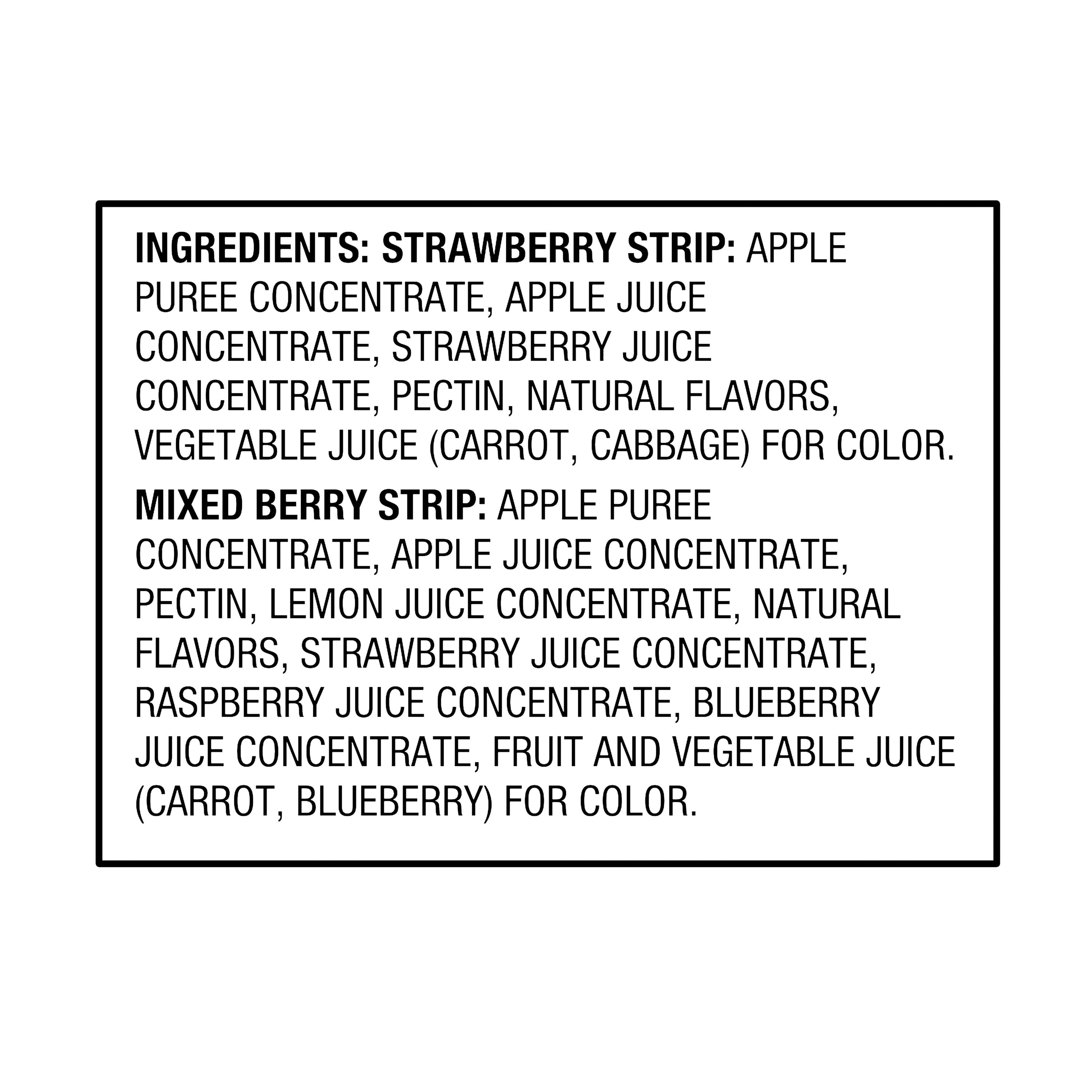 Great Value Fruit Strips, Mixed Berry and Strawberry, 0.5 oz, 24 Count