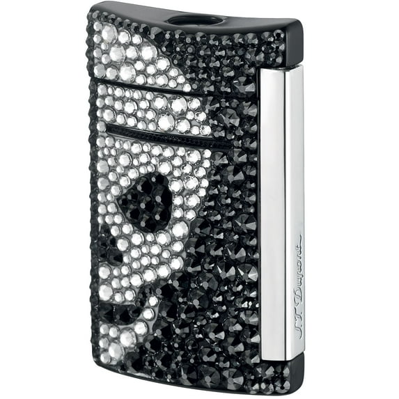S.T. Dupont Lighter Minijet White Skull Swarovski Crystals 10093