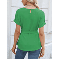 thumbnail image 3 of IWEMEK Women's Blouses Trendy Leisure Going Out Tops Comfy Breathable Flax Tunics Top Pure Green Spring Shirts 2025, 3 of 6