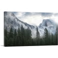 thumbnail image 1 of ARTCANVAS Foggy Forest Under Mountains Canvas Art Print - Size: 18" x 12" (0.75" Deep), 1 of 9