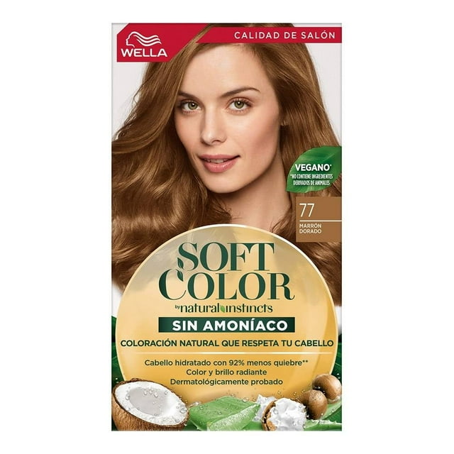 Tinte para cabello Soft Color Wella semipermanente 77 marron dorado