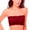 Red, variant on Solid‑Color Front Gathered Strapless Bust Wrap Detachable Chest Pads Soft Knit Plus‑Size Layering Bandeau