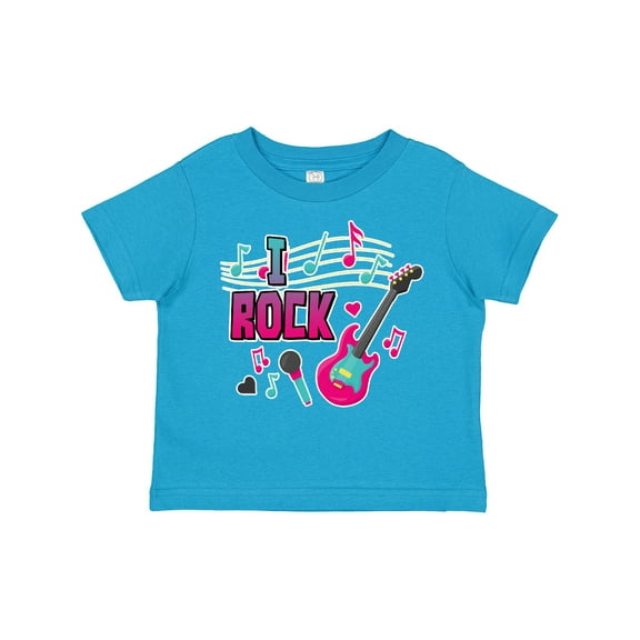 Inktastic I Rock with Guitar Microphone and Music Notes Boys or Girls Toddler T-Shirt