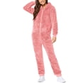 thumbnail image 3 of BADHUB Women's Winter Warm Sherpa Romper Plus Size Fuzzy Fleece Onesie Pajama Drawstring One Piece Zipper Hooded Jumpsuit Sleepwear Playsuit S-5XL, 3 of 7