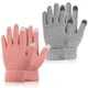 thumbnail image 1 of Minnieouse 2 pares de guantes táctiles multifunción, sensibles al tacto, cómodos de llevar, guantes adhesivos para pantalla táctil guantes y mitones Gris+Rosa, 1 of 6