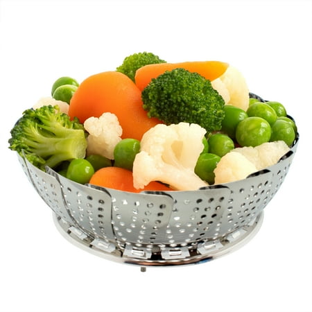 

Culinary Fresh Vegetable Steamer Basket for Cooking: Foldable & Adjustable Stainless Steel Insert for Pots and Pans