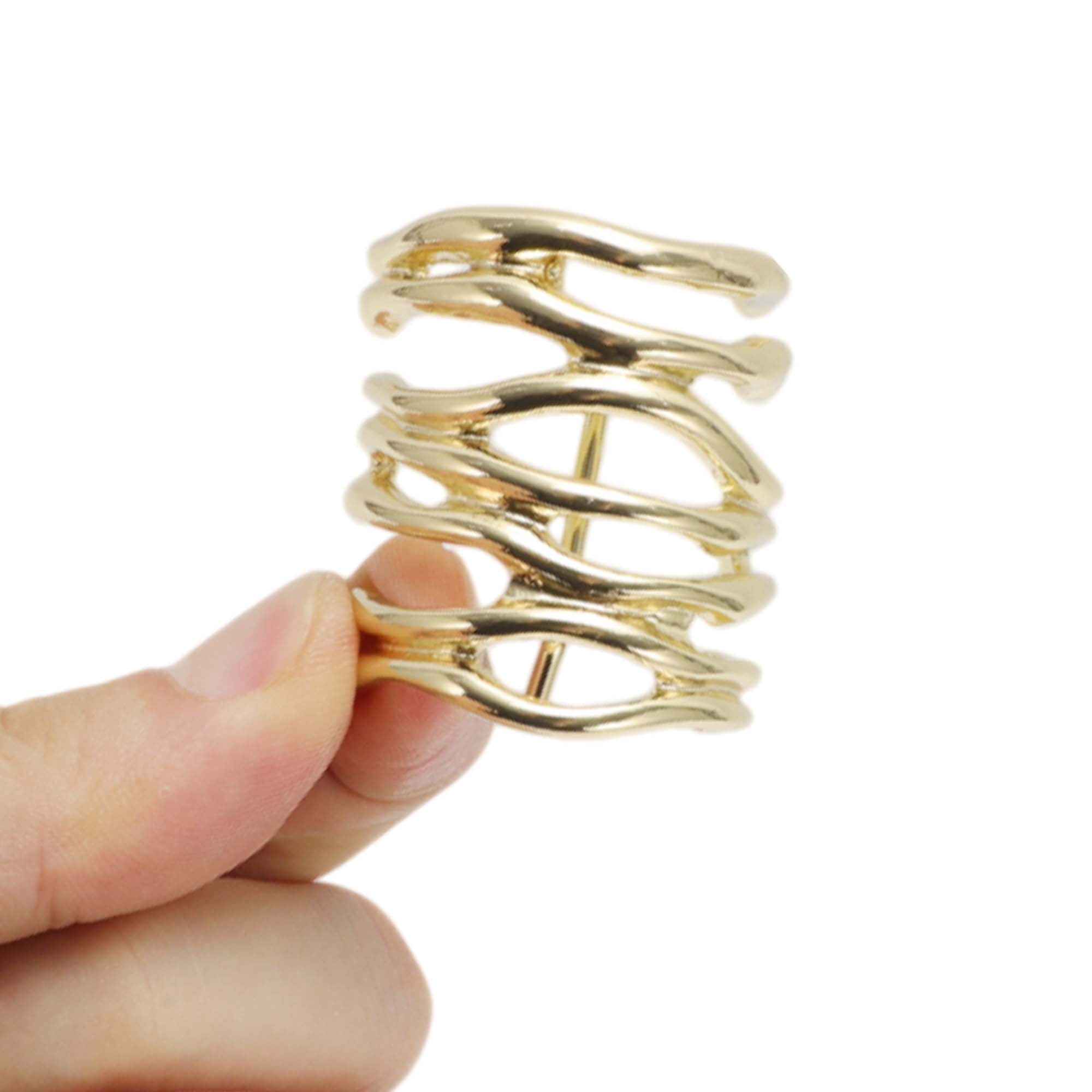 Unique Bargains Irregular Hollow U-shaped Ponytail Buckle Hair Clip for Women Gold Tone