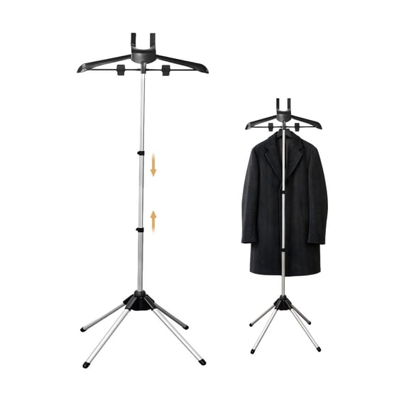Adjustable T Shirt Display Stand, 34-63 Inch Portable Hanging Metal Clothes Rack, Stable Foldable Garment Display for Clothing, Jacket, Dress,Suit, Coat, Vendor Display for Retail Store