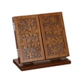 thumbnail image 1 of MasteelfCA 1pc Wooden Carve Pattern Mirror Folding Cosmetics Mirror Three-sided Mirror, 1 of 8