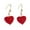 B, variant on Pebbuoy 1 Pair Women Hook Earrings Artificial Crystal Red Heart Glitter Pendant Dangle Earrings Jewelry Gift