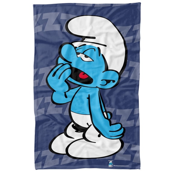 The Smurfs Blanket, 36'x58' Lazy Smurf Fleece Blanket