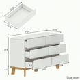 thumbnail image 2 of 6-Drawer Dresser,White Double Dresser,Wood Storage Cabinet for Living Room,Chest of Drawers for Bedroom, 2 of 7