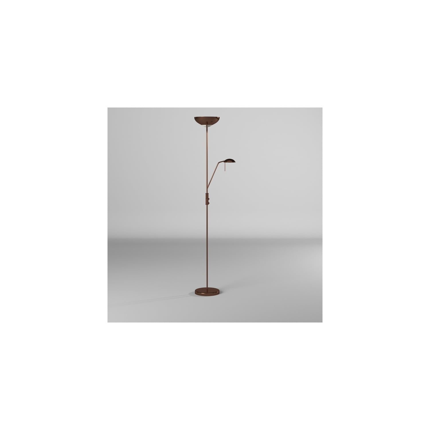 Modern Floor Lamp - Dimmable Metal Standing Lamp for Living Room, Bedroom, Office - Satin Chrome Finish