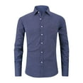 thumbnail image 4 of ZCFZJW Mens Solid Oxford Shirt Long Sleeve Button Down Shirts with Pocket Big and Tall Regular Fit Casual Soft Cotton T-Shirt Tops Dark Blue XL, 4 of 4