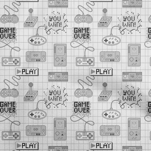 oneOone Velvet Gray Fabric Game Video Game Sewing Material Print Fabric By The Yard 58 Inch Wide