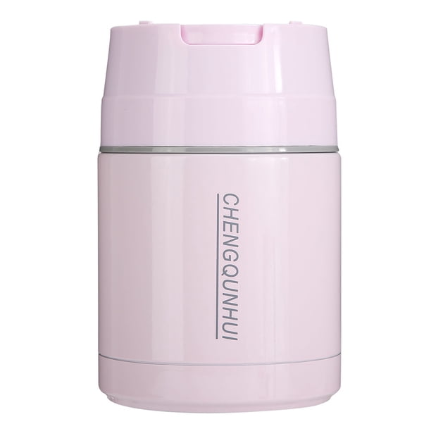 Recipiente térmico portátil de acero inoxidable de 800 ml para almuerzo, color rosa