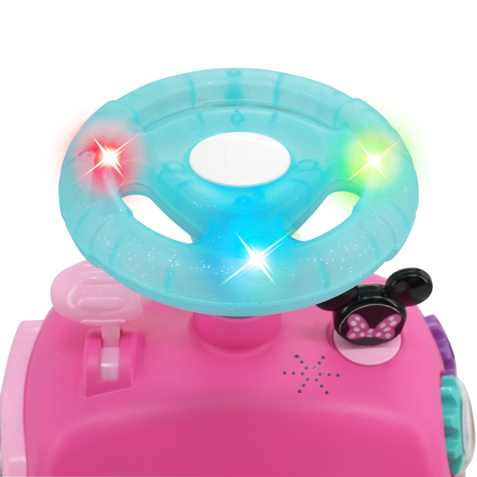 Kiddieland: Zoom n' Go Activity Ride-On - Minnie Mouse - Disney Lights & Sounds Foot-To-Floor Vehicle, 2 Mini Toy Zooms, Storage Seat, Toddler 12-36mo