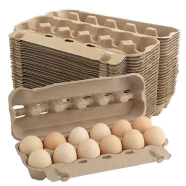 Hengguang 25 Pack  Natural Paper Pulp Egg Cartons, Egg Storage Containers Holder, Dozen Vintage Classical 2x6 Style Cardboard Egg Tray Holder for Family Farm Market Storing