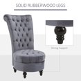 thumbnail image 3 of 45" Tufted High Back Velvet Accent Chair Living Room Soft Padded Couch Lounge Ash Grey, 3 of 7