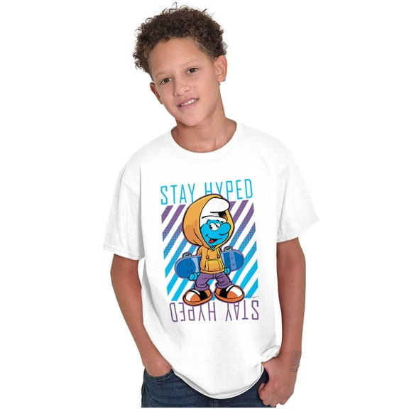 Urban Skateboard Smurf Stay Hyped Crewneck T Shirts Boy Girl Teen Brisco Brands S