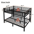 thumbnail image 2 of Miniyam Queen over Queen Metal Bunk Bed, Heavy-Duty Steel Frame for Adults with Safety Guardrails, Black, 2 of 7