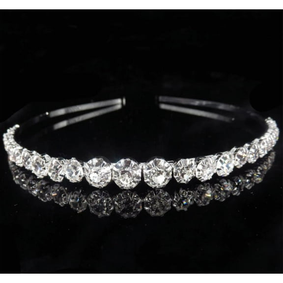Round Crystal Rhinestone Single Strand Headband