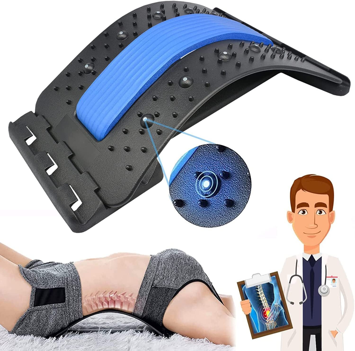 Pain Relief Stretcher, Spine Deck Back Stretcher for Lower Back, 4 ...