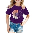 thumbnail image 5 of XIMIN T-Shirts Filles Graphiques Tournesol Manches Courtes Col Rond Coton Coupe Ample Décontractée Été, 5 of 5