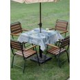 thumbnail image 4 of Outdoor Tablecloth with Umbrella Hole for Patio/Picnic/Party/Camping, Blue Coastal Waterproof Table Cloth Square Cover Washable, Nautical Starfish Coral Jellyfish Shell Sea (54"x 54"), 4 of 8