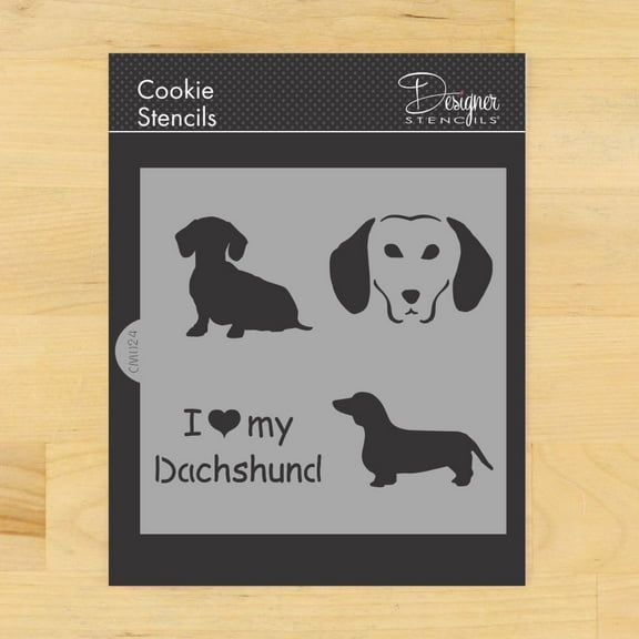 I Love My Dachshund Cookie and Craft Stencil by Designer Stencils