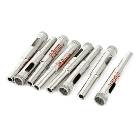 

8mm Diameter Diamond Coated Hole Saw Tool for Glass Tile 8 Pcs