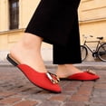 thumbnail image 5 of BERANMEY Flats for Women Slip On Ballet Flats with Metal Buckle Decor Comfortable Womens Flats Lightweight Walking Shoes Mules for Women Casual Womens Mules Dressy Office Shoes, 5 of 8