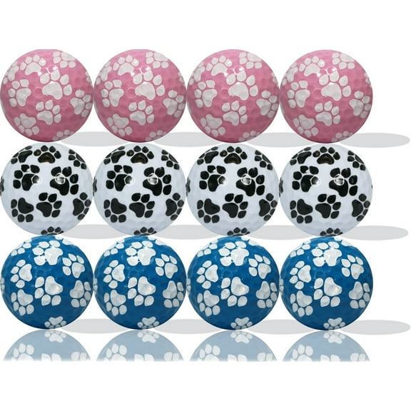 Mixed Paw Print Golf Balls 12 Pack by GBM Golf