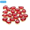 thumbnail image 3 of Unique Bargains 20Pack Teardrop Sew on Rhinestone - 18x13mm Glass Teardrop Crystal Rhinestones in Gold Prong Setting (Bright Red), 3 of 7