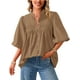 thumbnail image 1 of Blusa PRETTYGARDEN para mujer, verano 2025, manga corta, cuello en V, 1 of 8