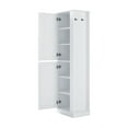 thumbnail image 3 of Bathroom Storage Cabinet, Tall Freestanding Cabinet with Adjustable Shelf & Hook, White MDF, 80lbs Capacity, 3 of 8