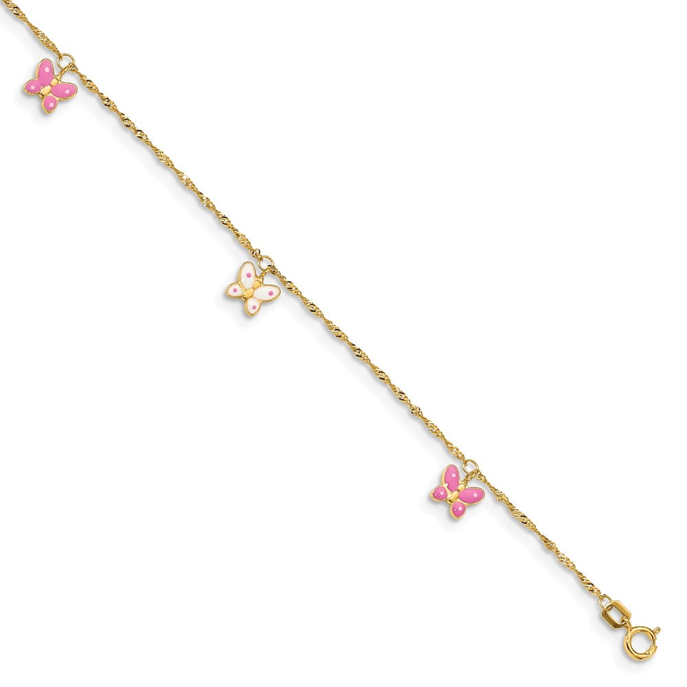 Butterfly anklet 14k gold Clearance