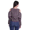 thumbnail image 4 of Moomaya Button Front Cold Shoulder Top Printed  Casual Loose Blouse Short Top, 4 of 4