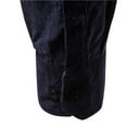 thumbnail image 5 of TIHLMK T-Shirts Blouse Men's Cotton Corduroy Long Sleeve Turndown Slim Fit Casual Top Blouse Shirt Navy, 5 of 9